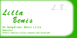 lilla benis business card